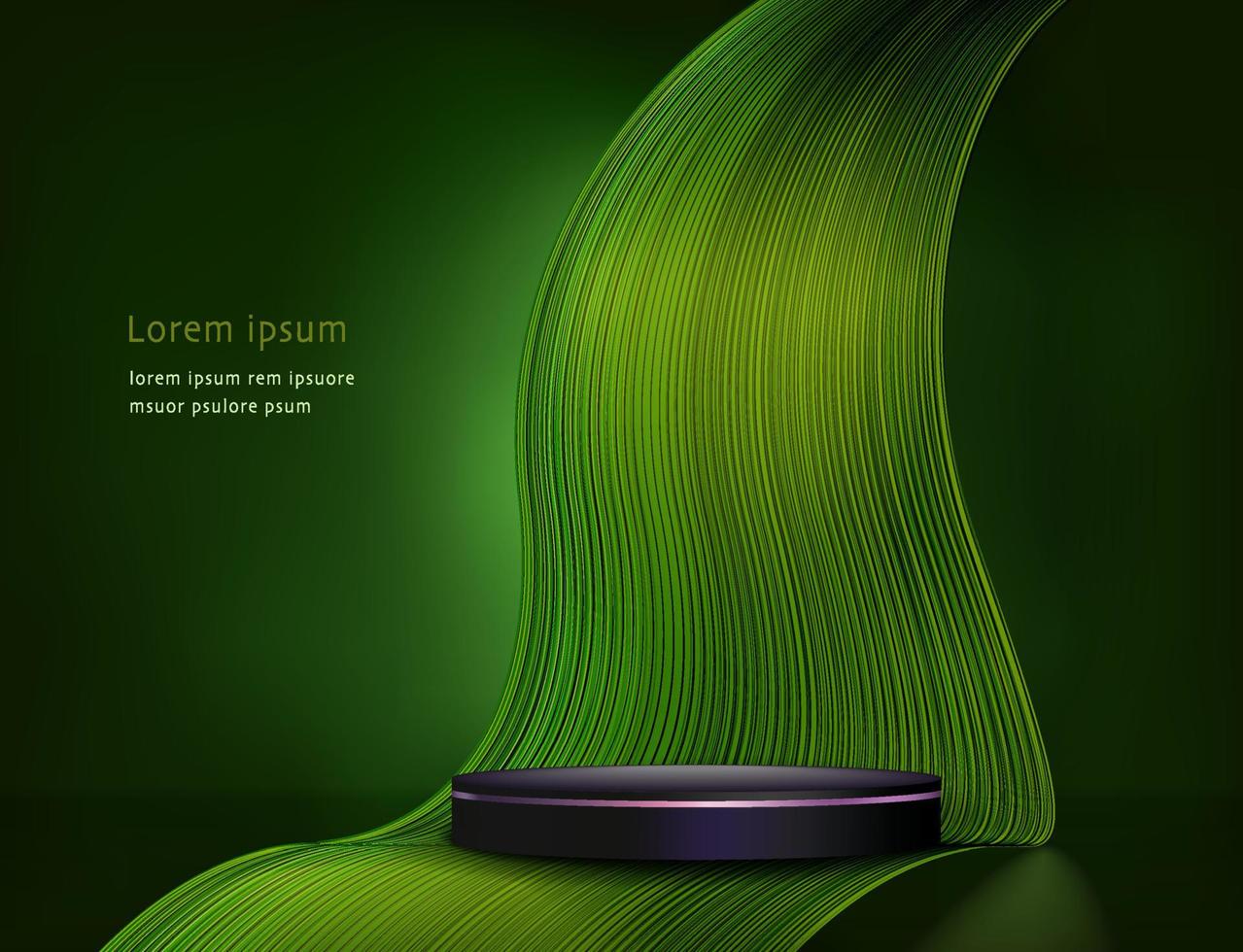 Abstract 3D cylinder pedestal podium. Modern vector rendering for cosmetic product presentation.