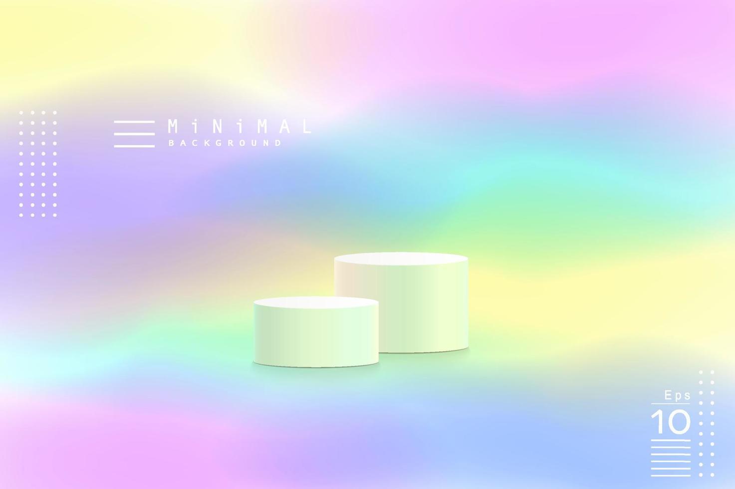 Abstract 3D cylinder pedestal podium with Pastel mesh modern background. Minimal vector rendering for cosmetic product presentation.