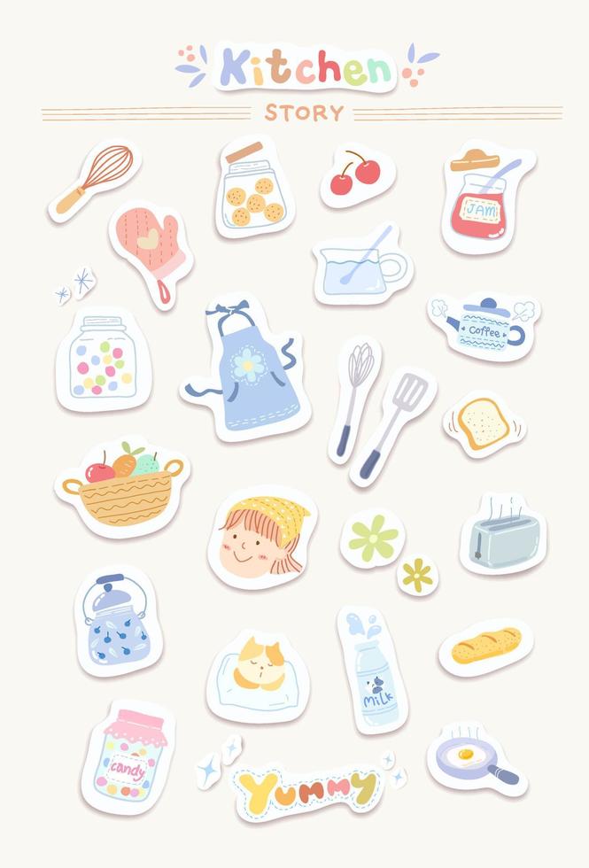 Cute sticker set vector graphic template 6588942 Vector Art at