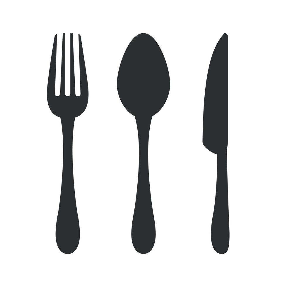 Knife, fork and spoon icon vector