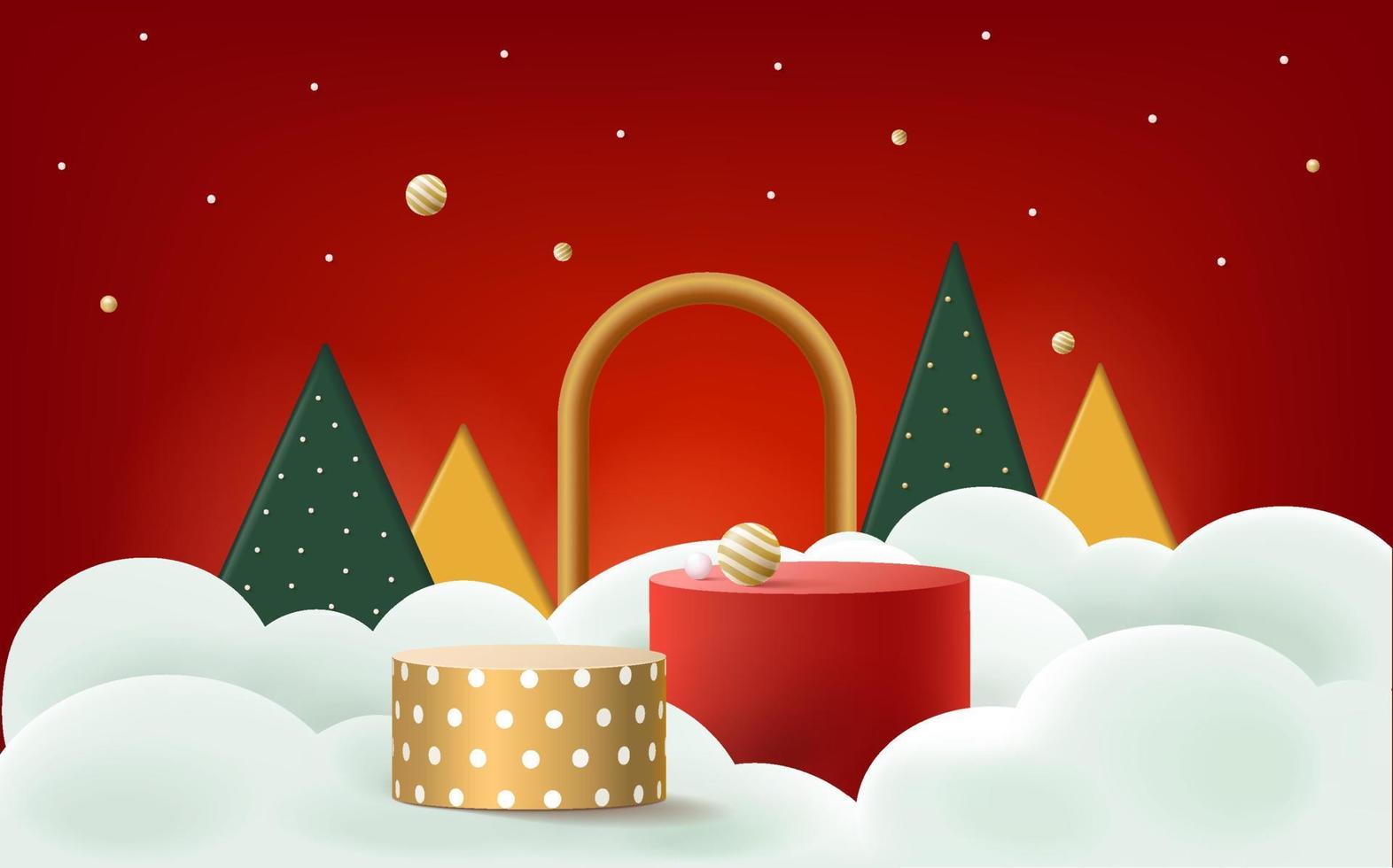 Realistic product podium for winter and christmas vector