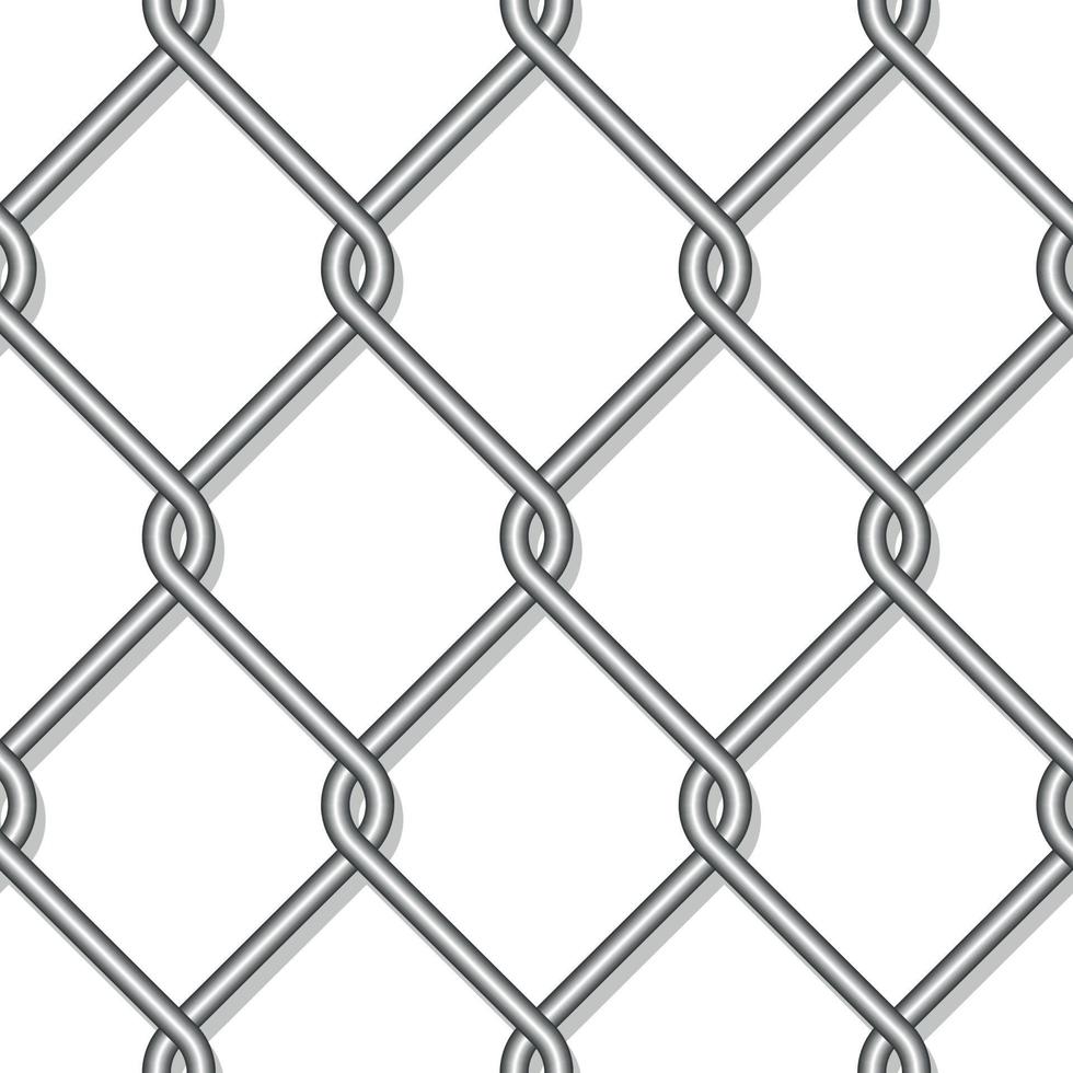 valla de eslabones de cadena de metal realista vector