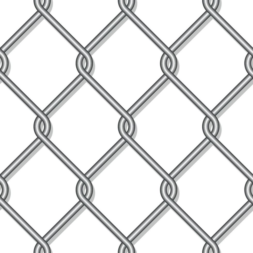 Realistic metal chain link fence vector