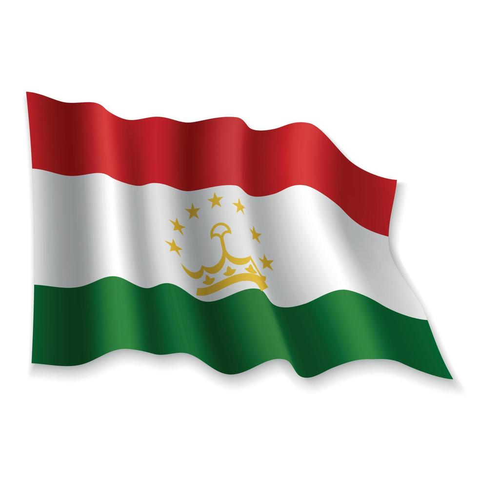 3D Waving Flag. Vector illustration
