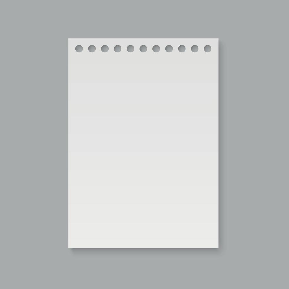 realistic notebook paper page vector