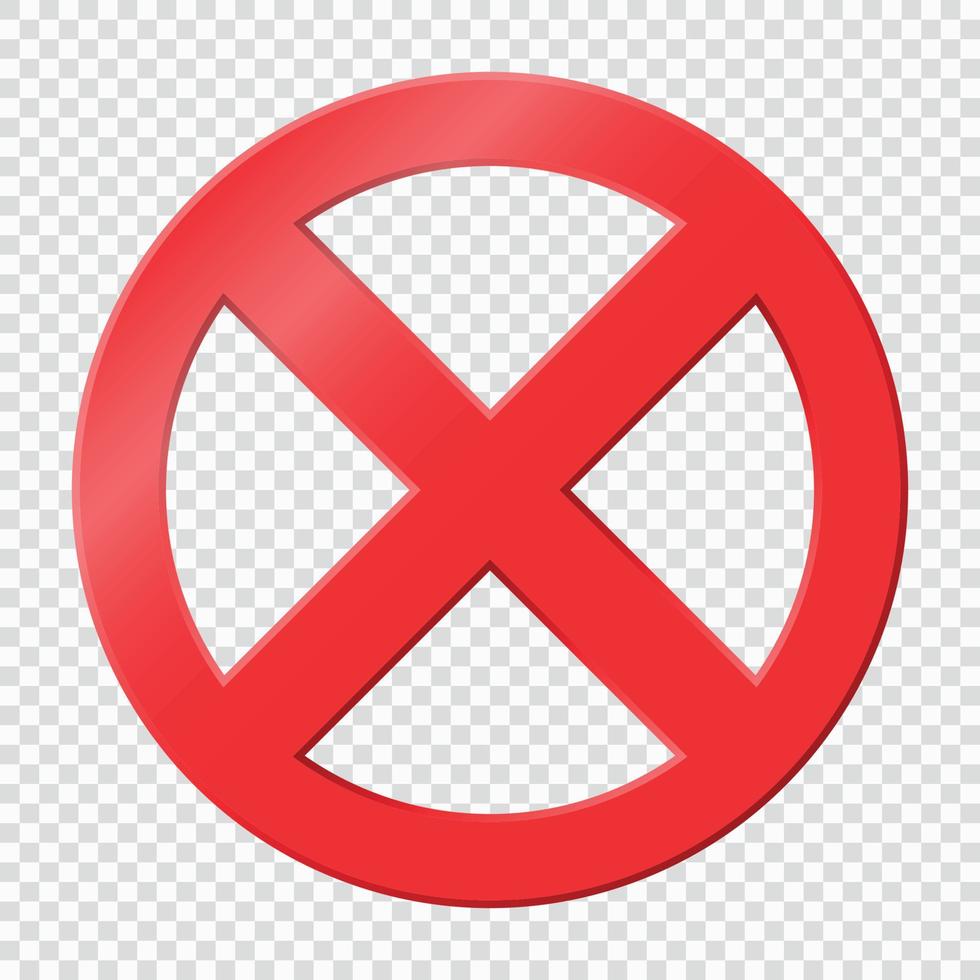 Prohibiting sign. Icon with red crossed circle vector