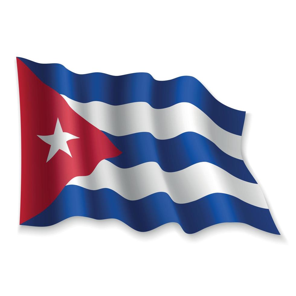 3D Waving Flag. Vector illustration