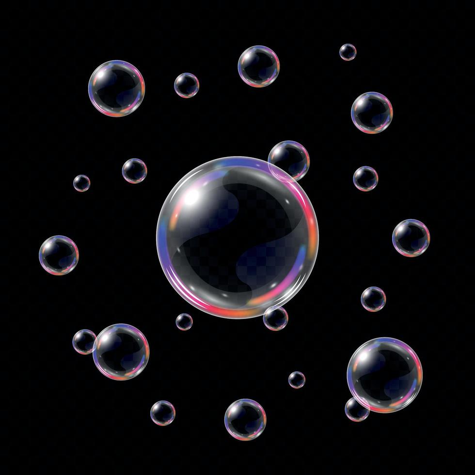 Realistic soap bubbles isolated vector