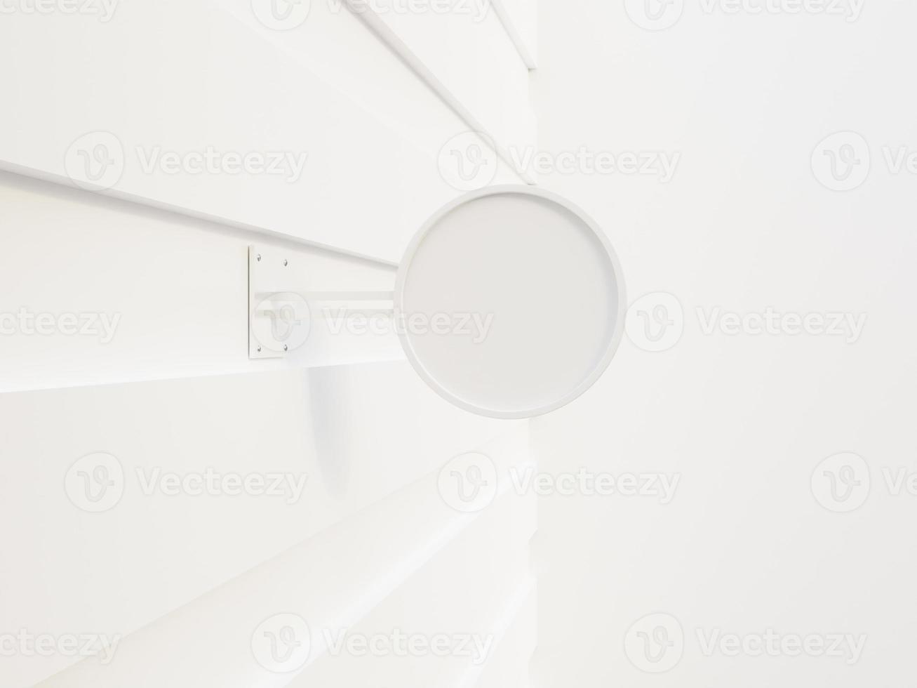 plantilla de imagen de maqueta de letrero de tienda circular mínima en blanco foto