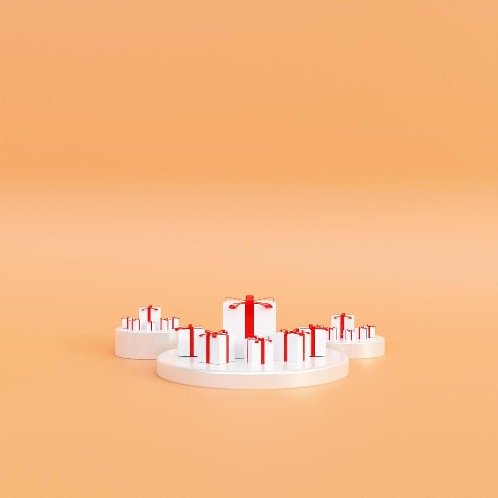 Christmas gift box product podium background photo