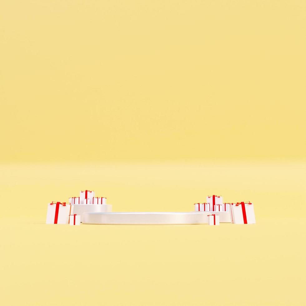 Christmas gift box product podium background photo
