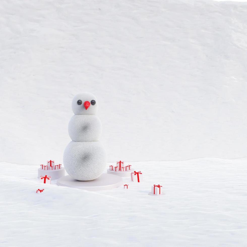 snowman with gift box photo