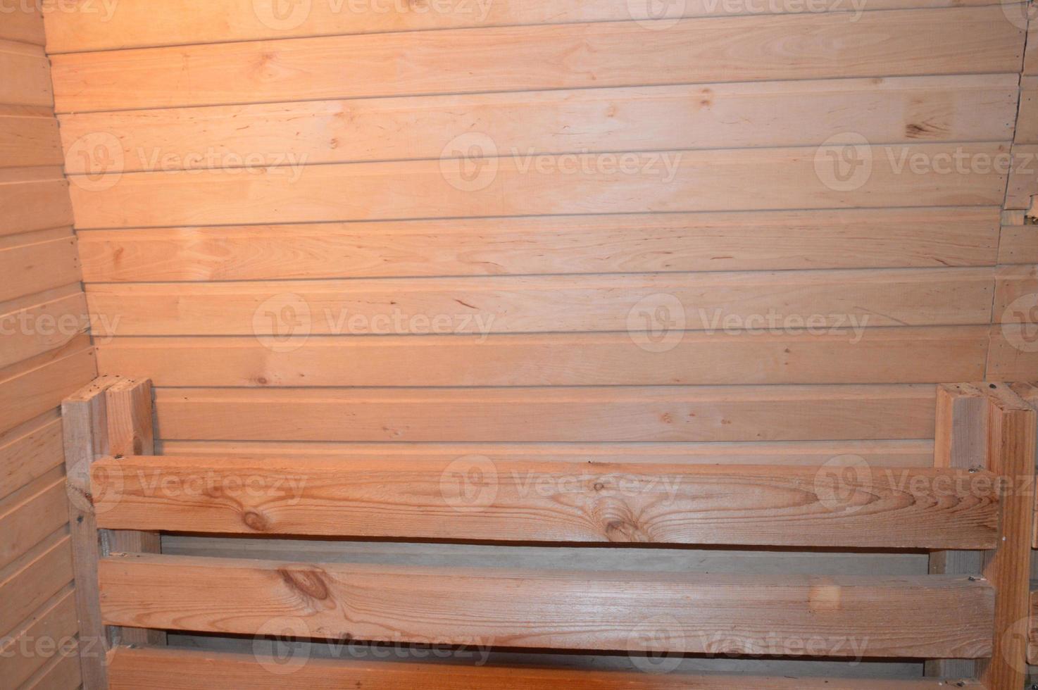 The interior of the sauna and bath for washing and taking procedures photo