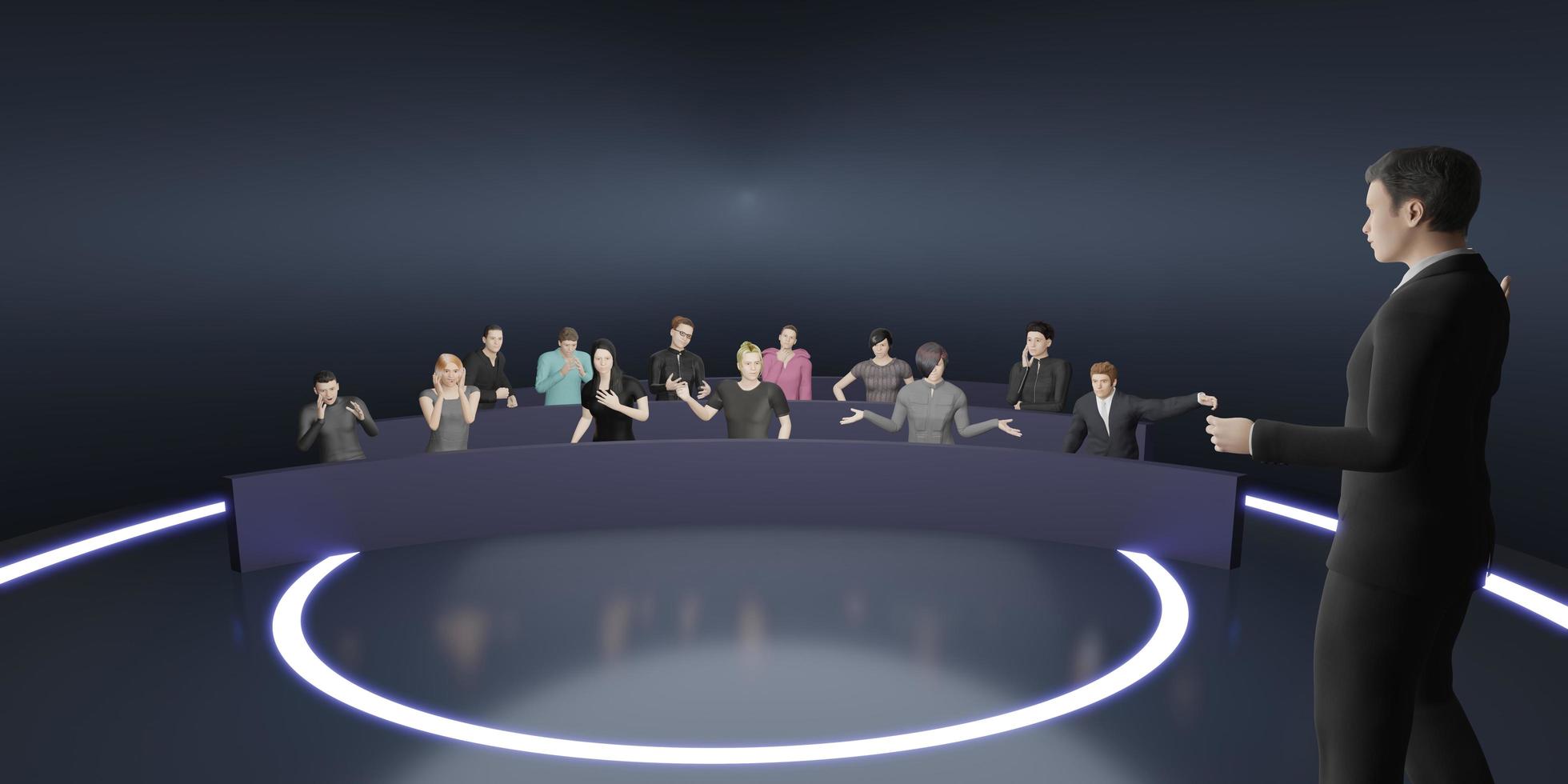 Avatars VR Glasses in Metaverse Classroom Online School Holograms Meetings Seminars in Metaverse photo