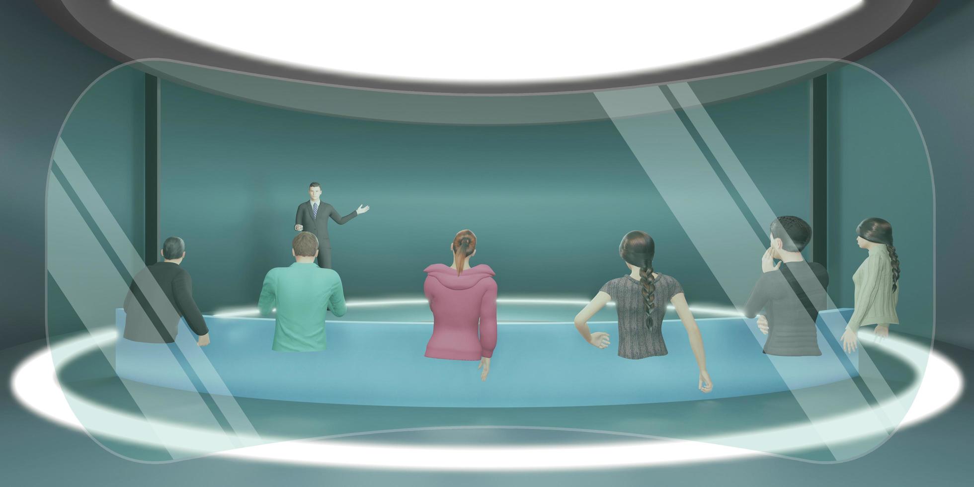 Avatars VR Glasses in Metaverse Classroom Online School Holograms Meetings Seminars in Metaverse photo