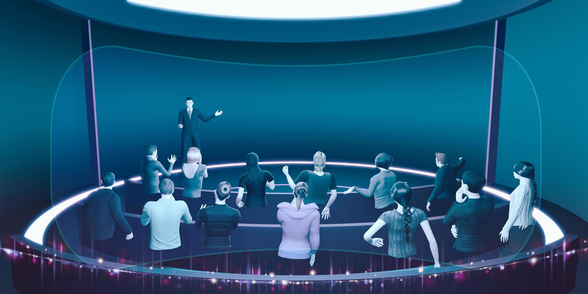 Avatars VR Glasses in Metaverse Classroom Online School Holograms Meetings Seminars in Metaverse photo