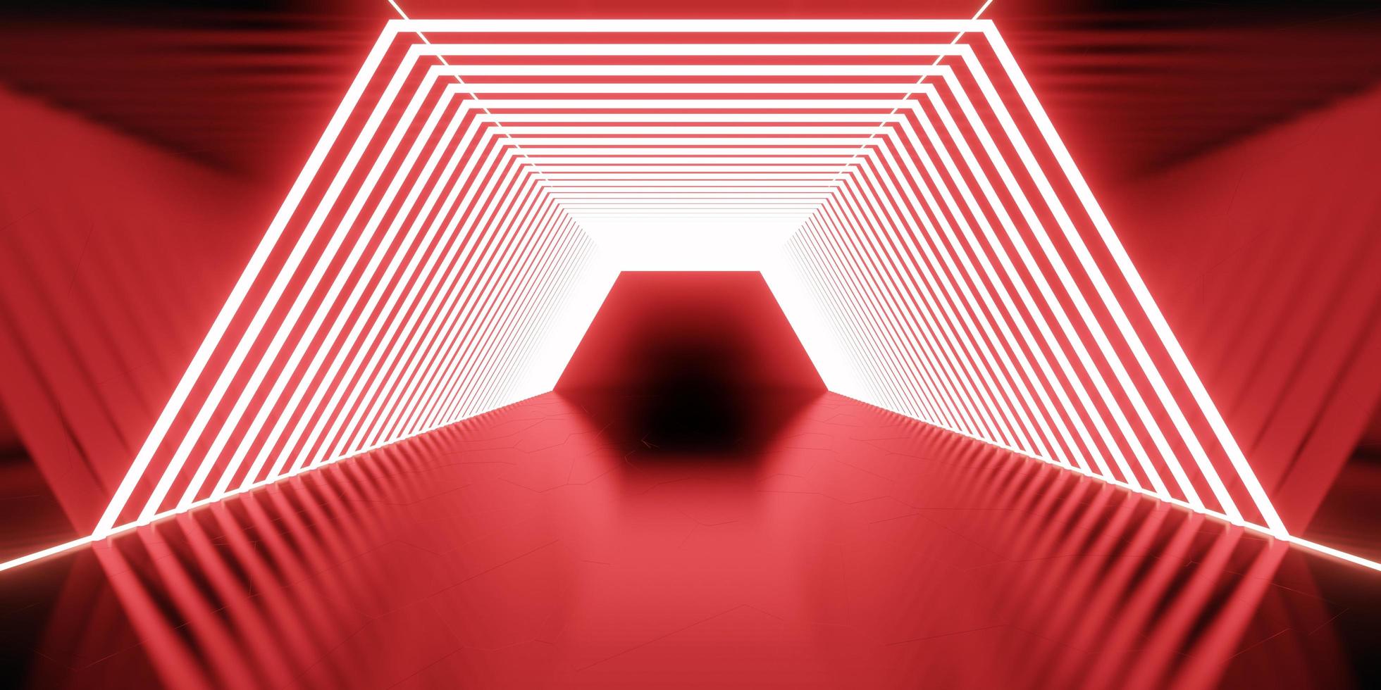 Tunnel of technology laser light and neon light photo