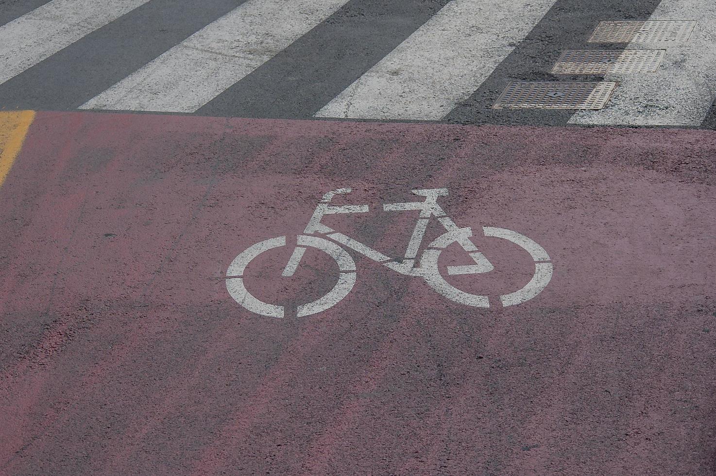 Symbol on the bike path photo