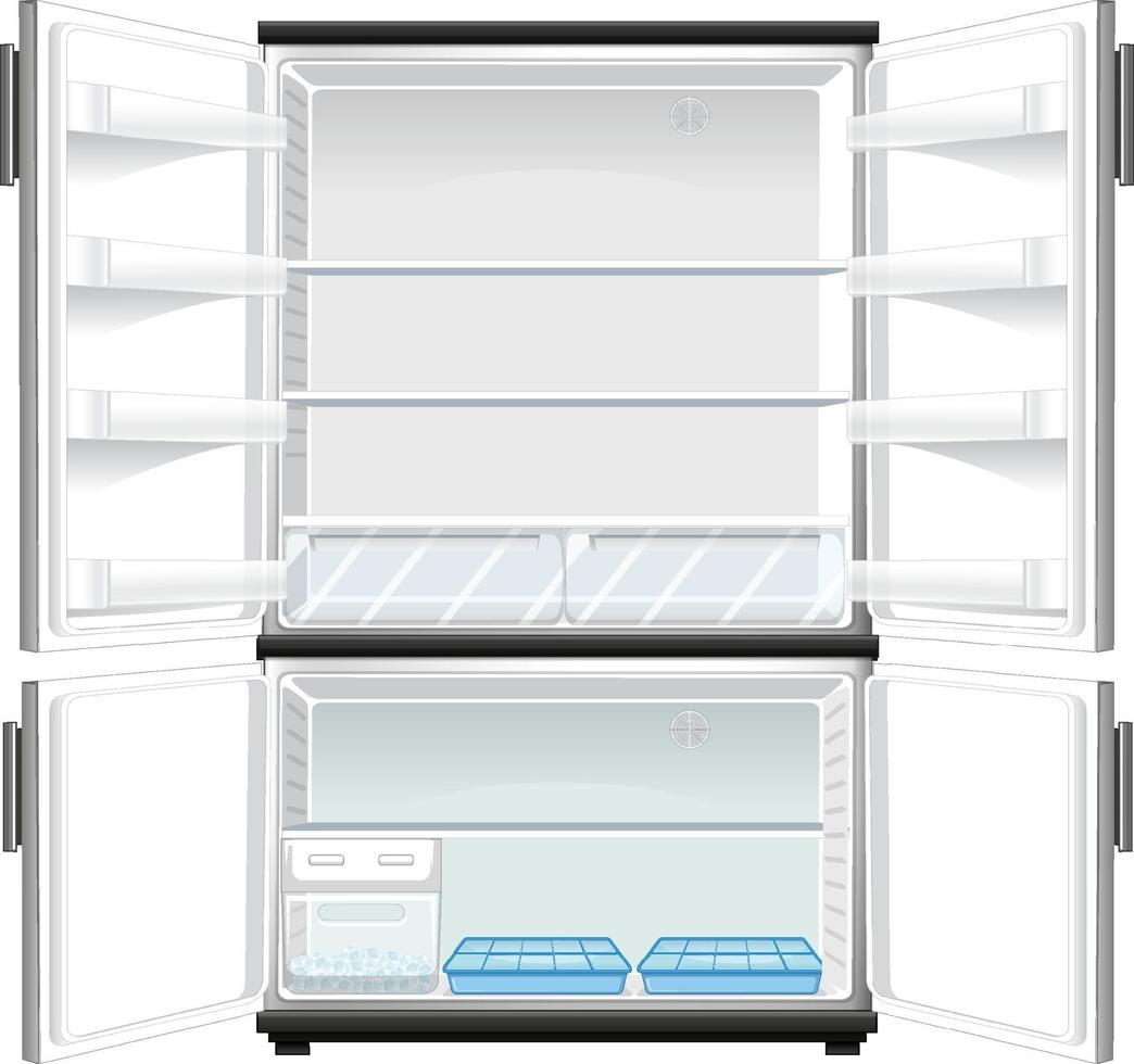 Refridgerator with opened door vector