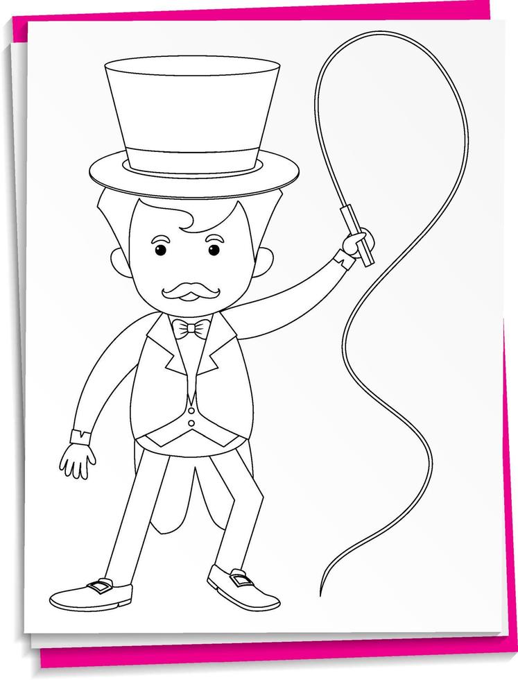 Hand drawn magician on paper vector