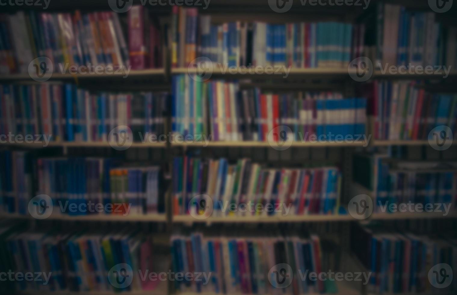 Blurred background as a bookshelf on the wall photo