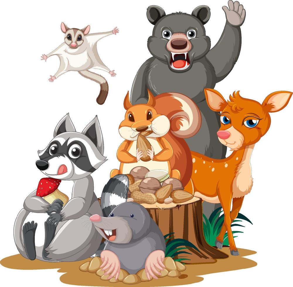 Many animals in the park vector
