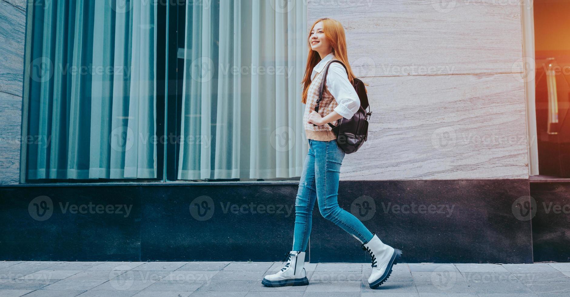 Young Asian woman going to work photo