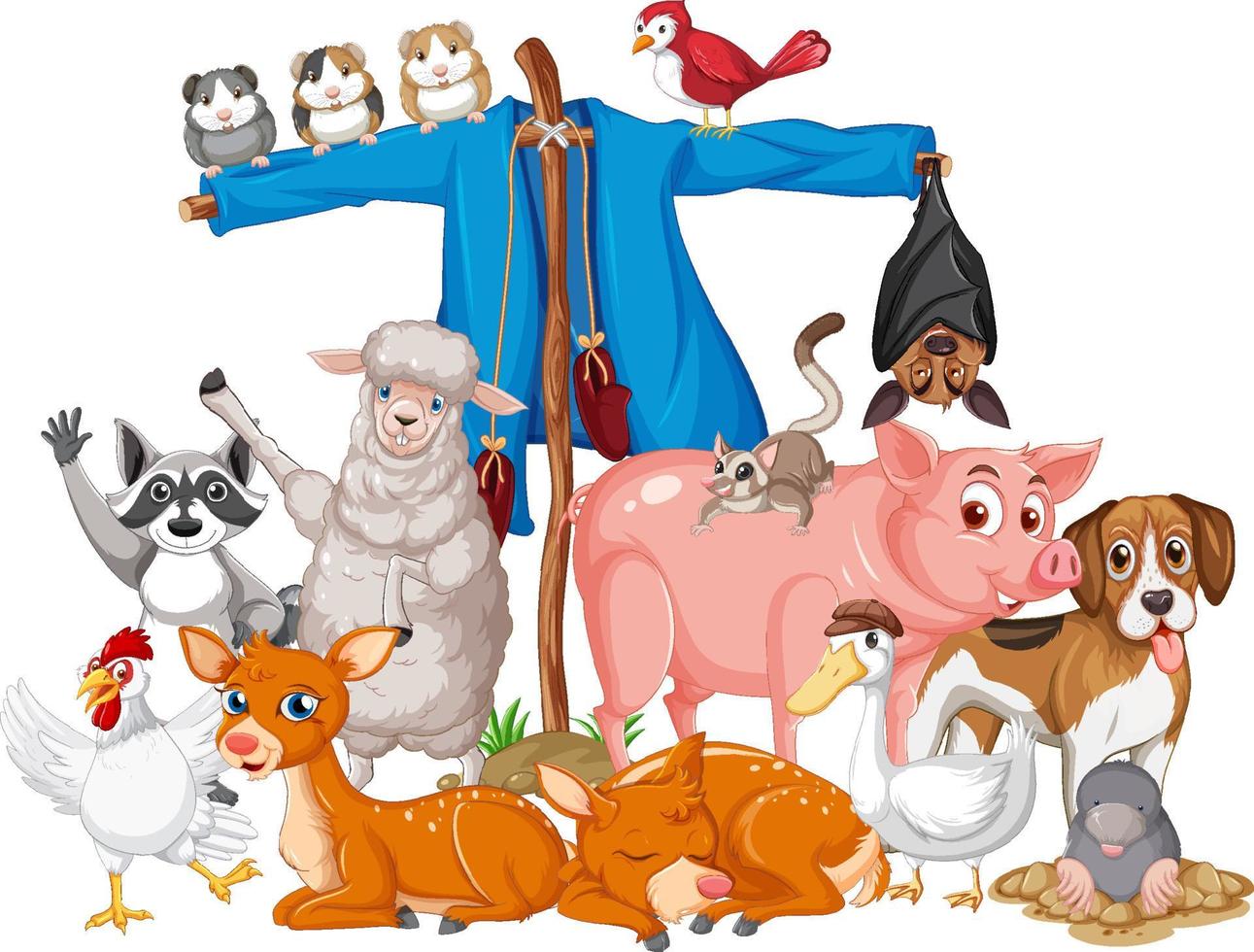 Different types of farm animals vector