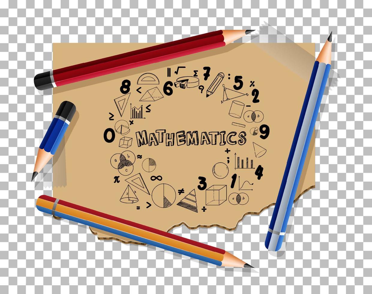 Doodle math formula with Mathematics font on notebook page vector