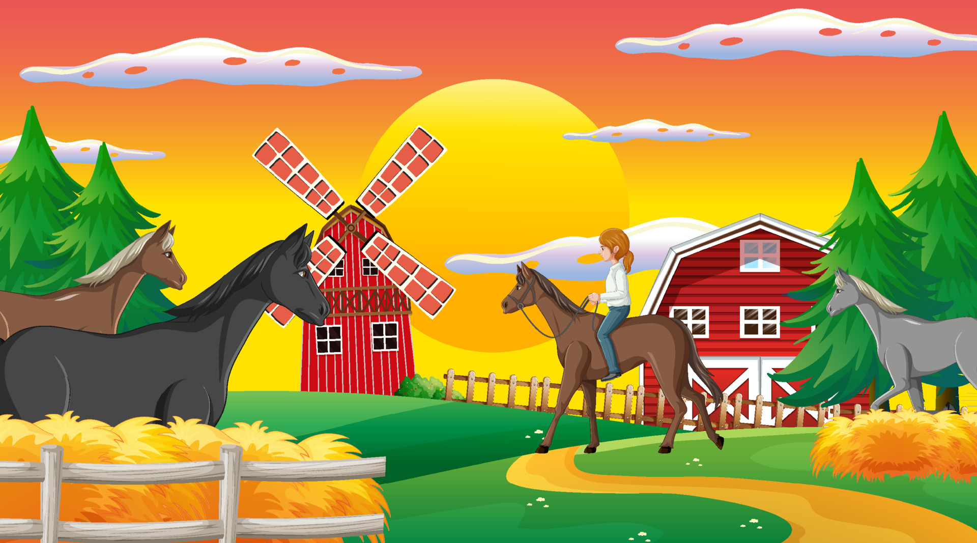 horse ranch clipart