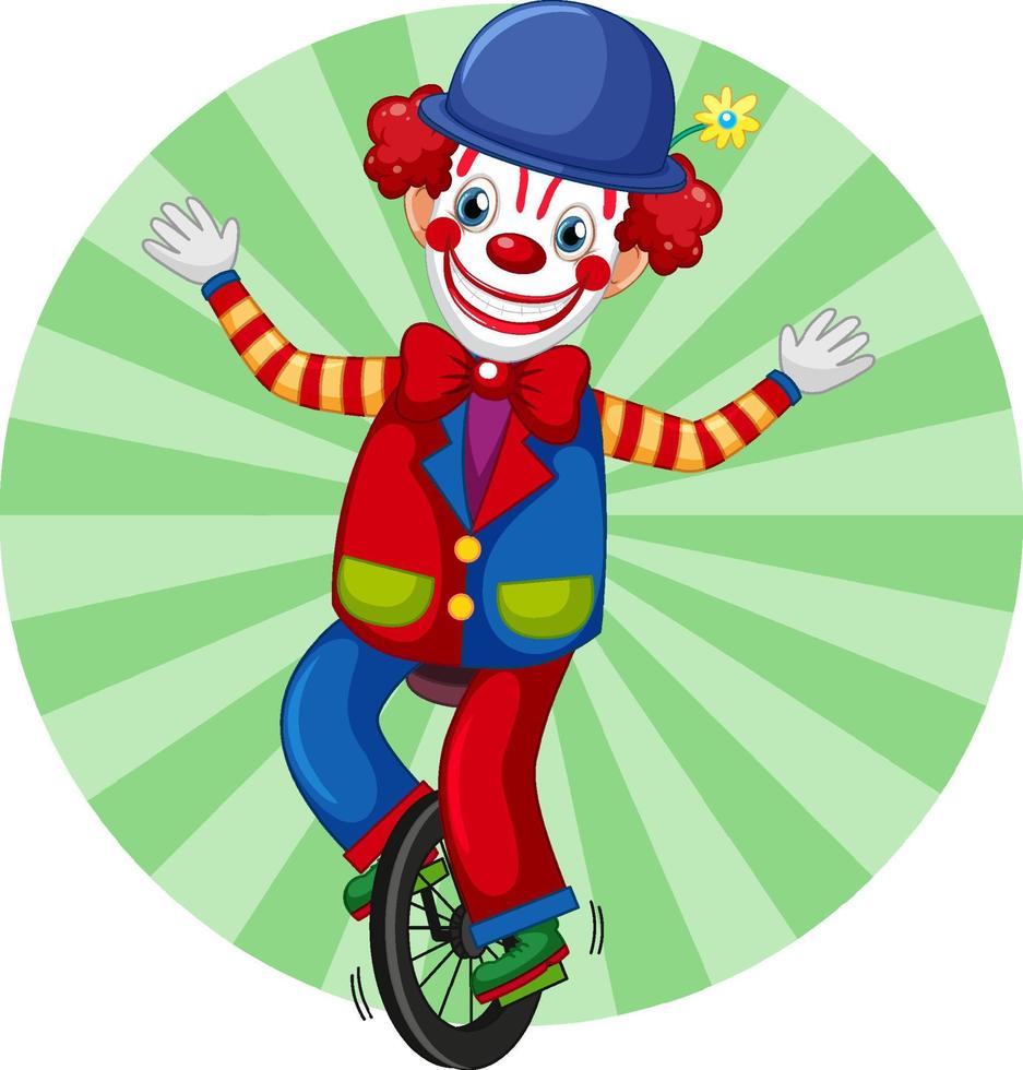 Colourful clown cartoon character vector