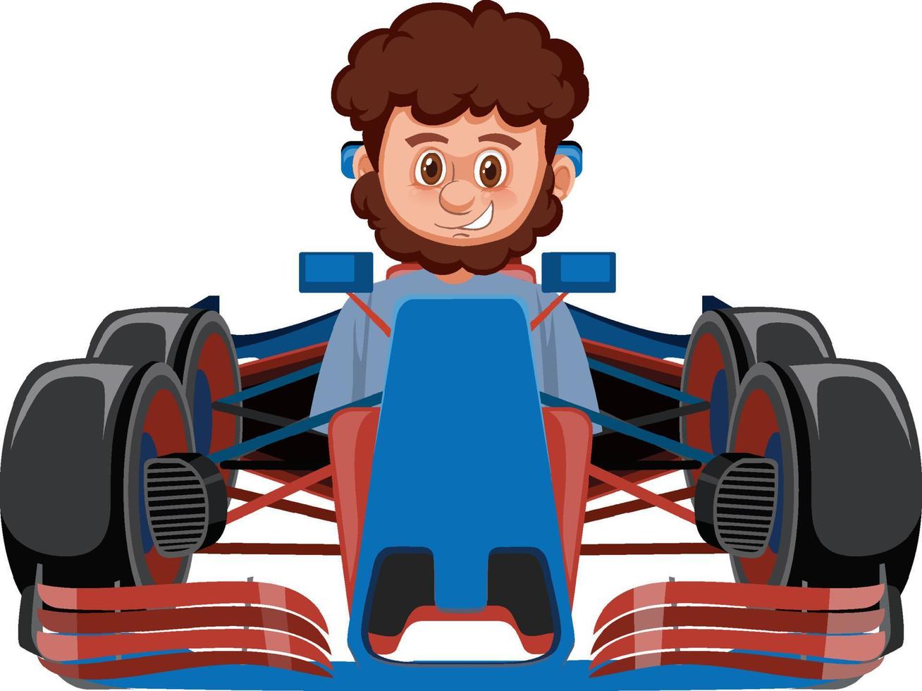 A man driving formula one racing car vector