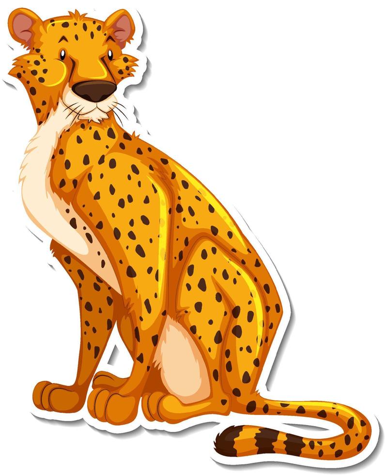 Cheetah cartoon character on white background vector
