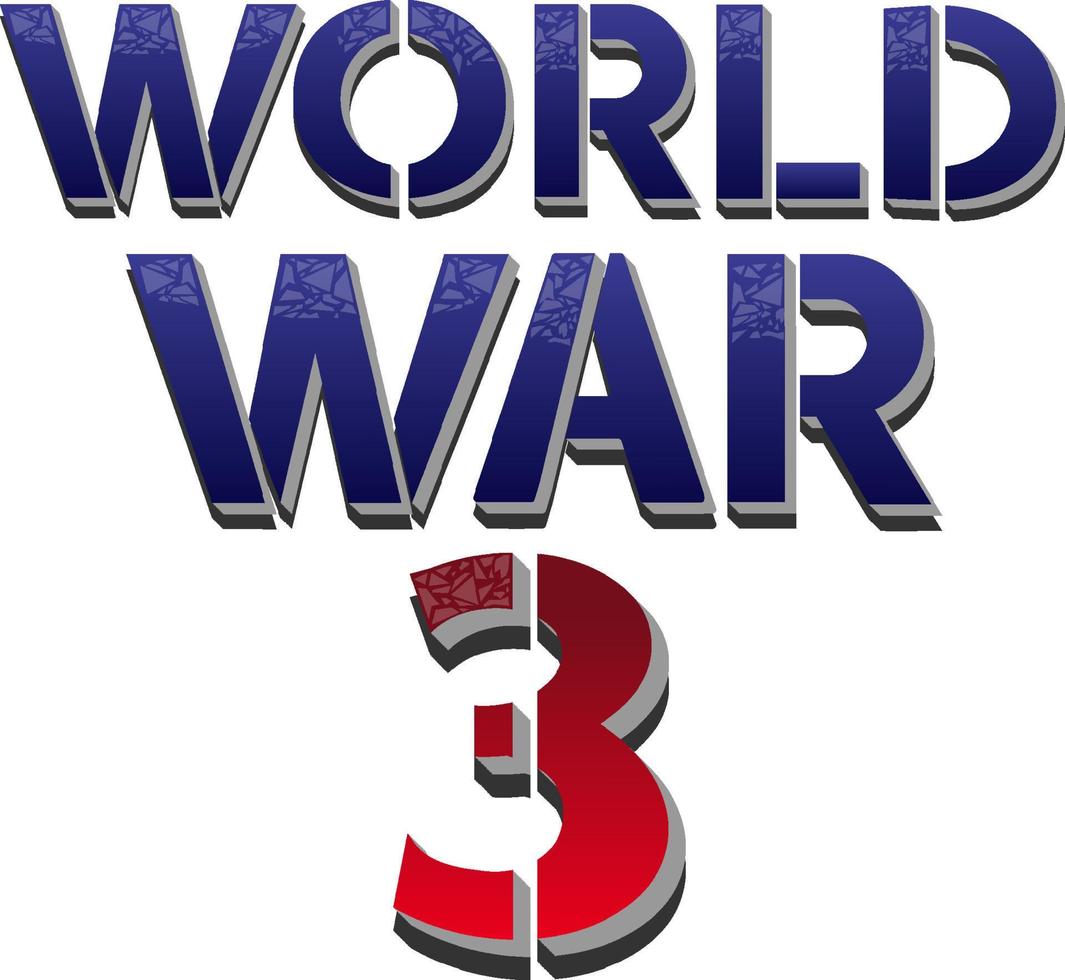 diseño de fuente con palabra guerra mundial iii vector