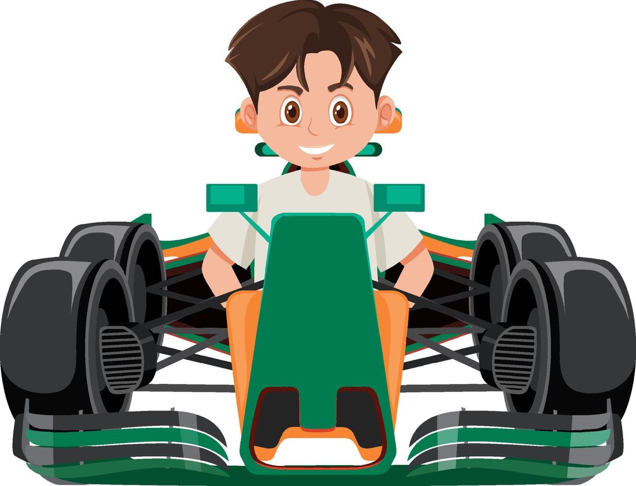 A man driving formula one racing car vector