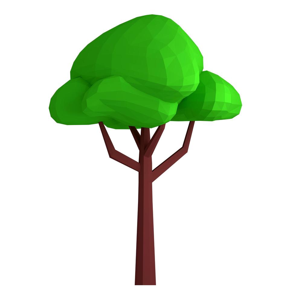 Low polygonal geometric tree.3d rendering illustration photo