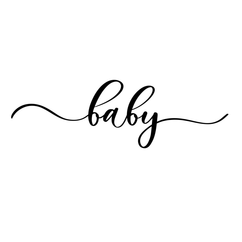 Baby - hand lettering inscription for product packaging and labeling. vector