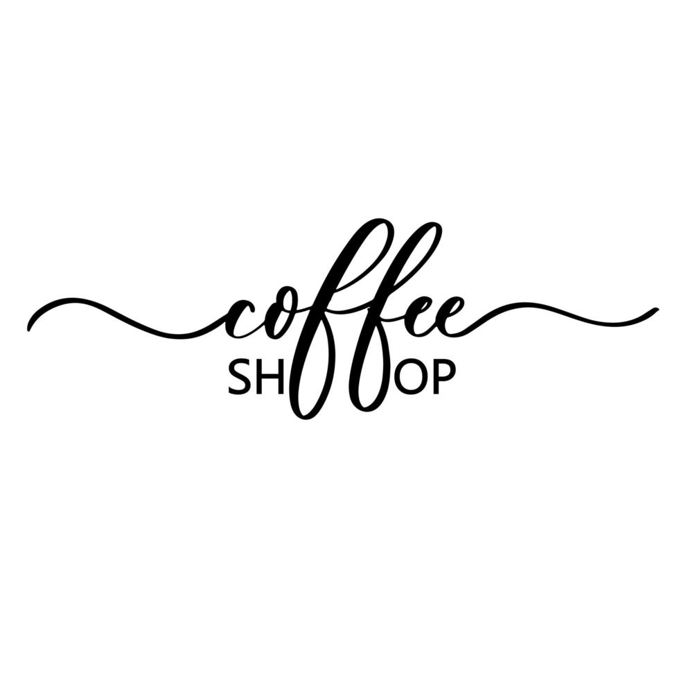 Coffee shop - hand lettering inscription for product packaging and labeling. vector