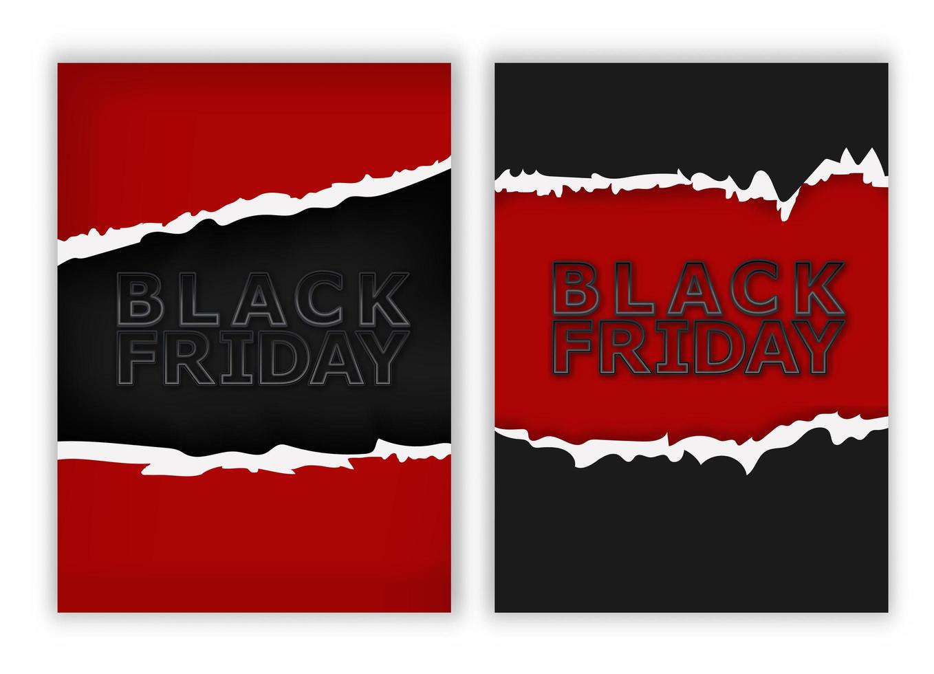 plantilla de banner de ilustración de vector 3d de venta de viernes negro con objetos negros sobre fondo rojo. promoción de ventas, ofertas especiales y publicidad de ofertas.