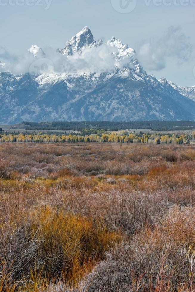 View of the Grand Teton Mountain Range photo