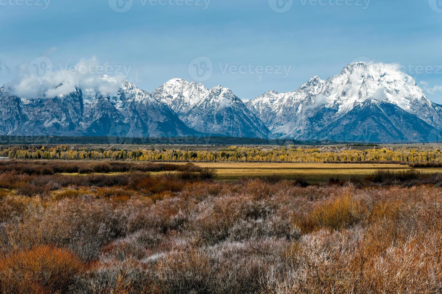 View of the Grand Teton Mountain Range photo