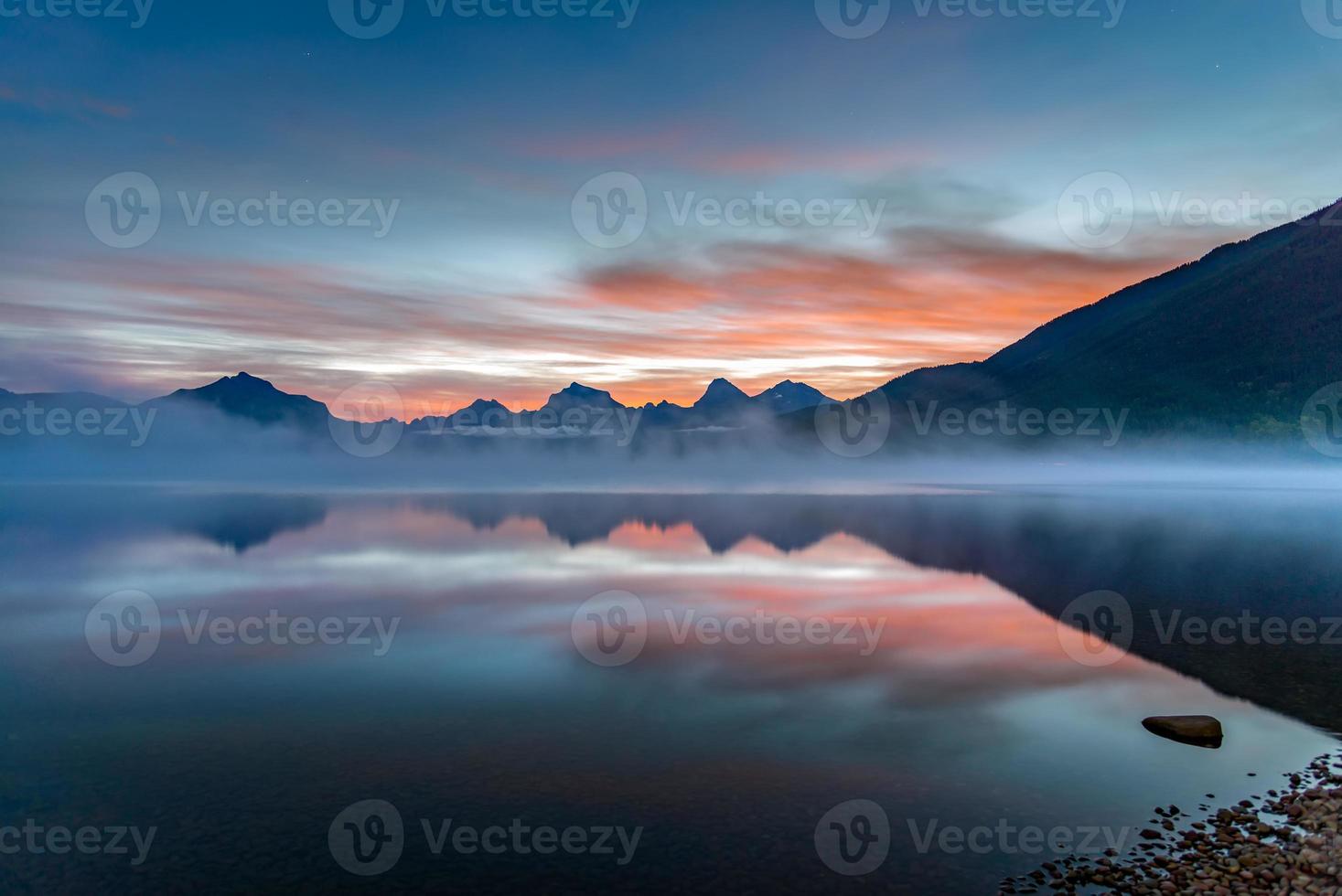 Sunrise at Lake McDonald in Montana photo