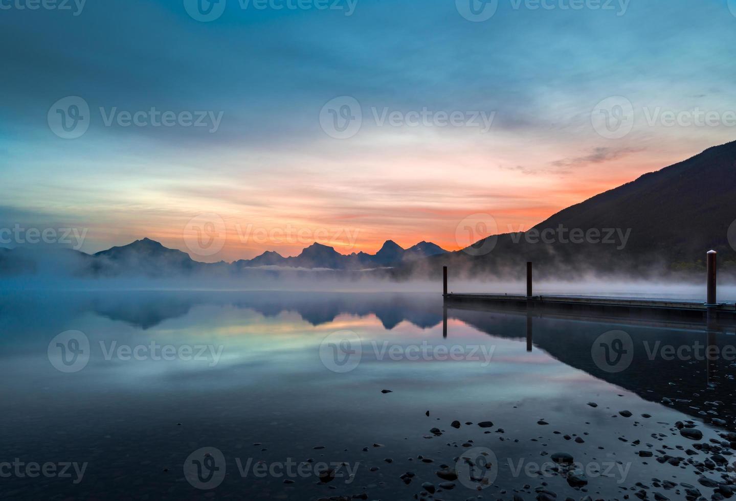 Sunrise at Lake McDonald in Montana photo