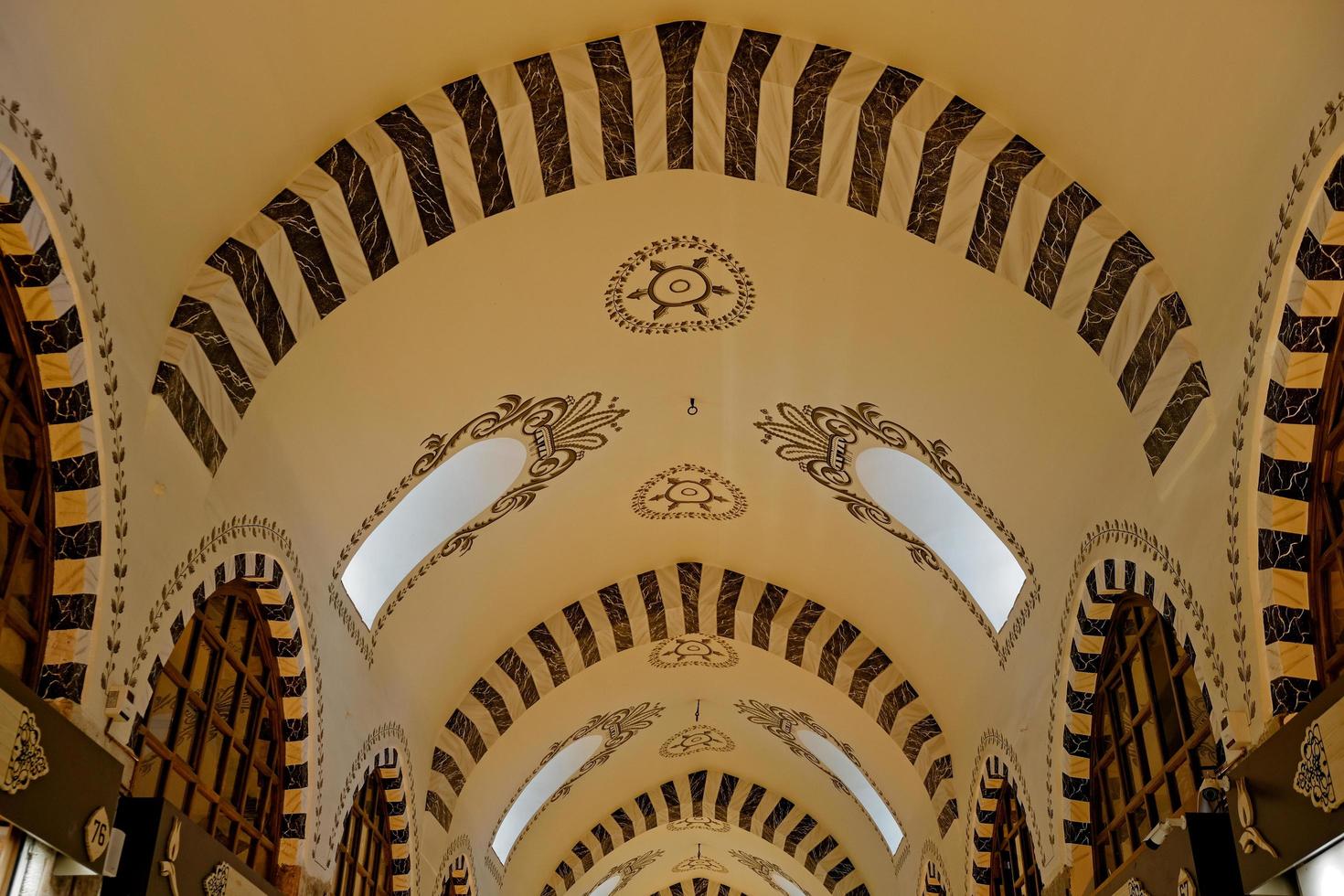 ISTANBUL, TURKEY, 2018  -  Ornate ceiling of the Spice Bazaar in Istanbul Turkey on May 25, 2018 photo