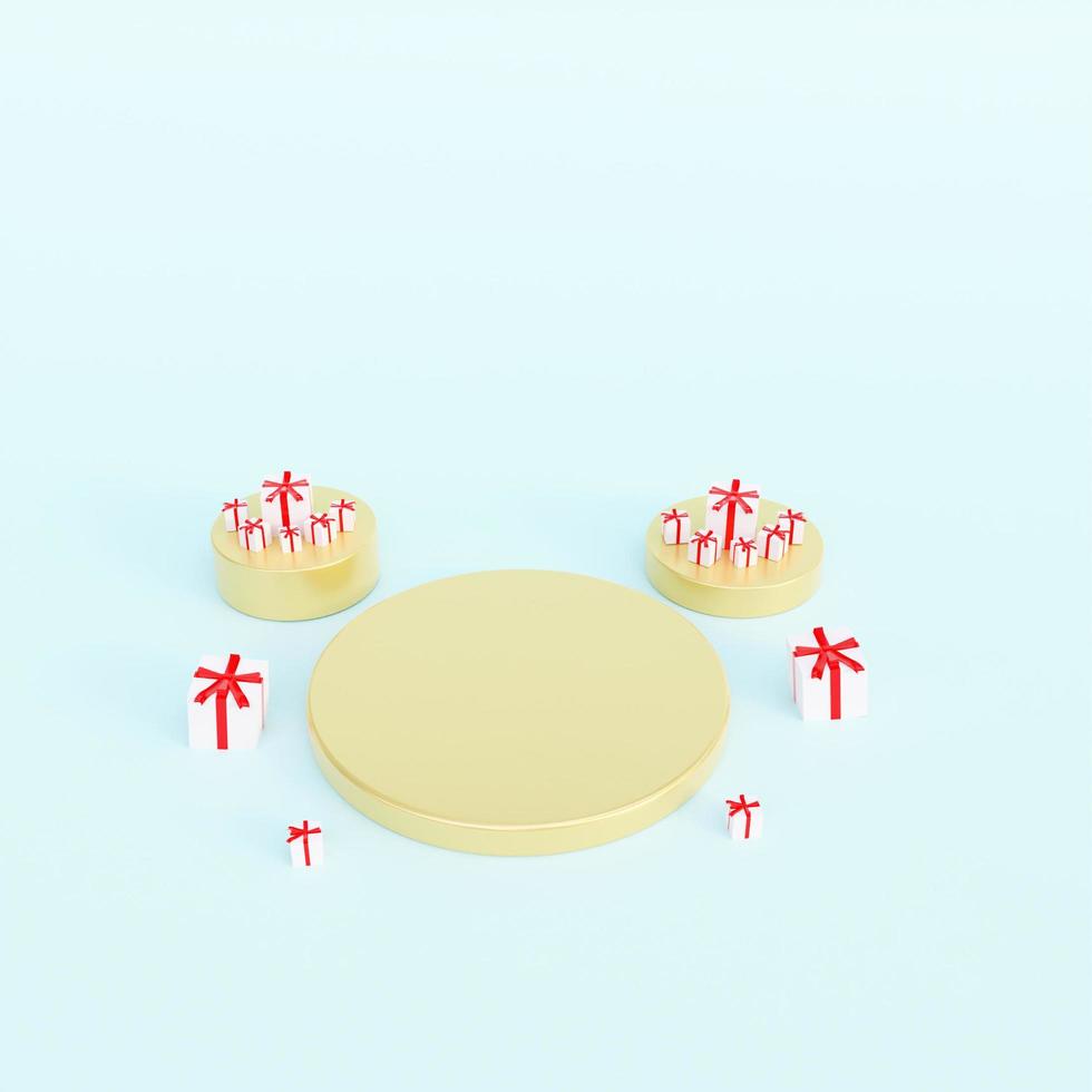 Christmas gift box product podium background photo