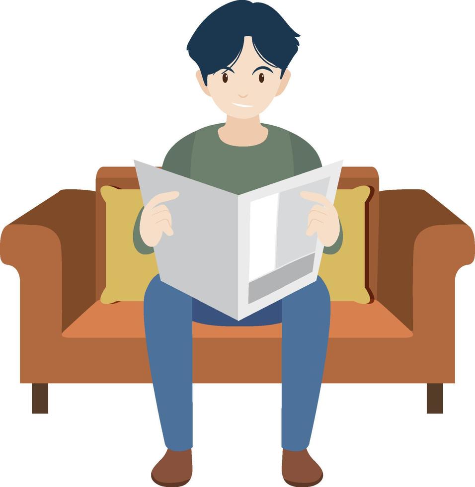 A Man Reading Newspaper Flat Design Vector Art At Vecteezy A Man Reading Newspaper Flat Design Vector Art At Vecteezy