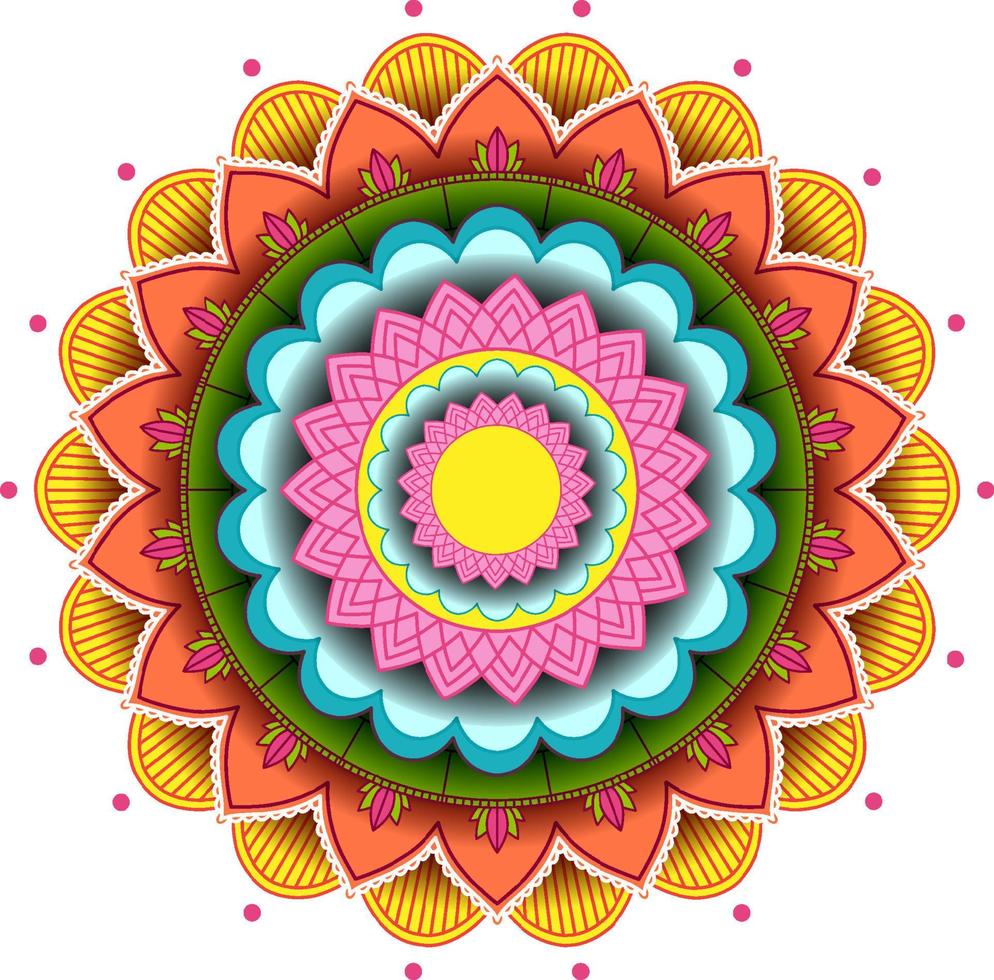 Vintage mandala with thin lines vector