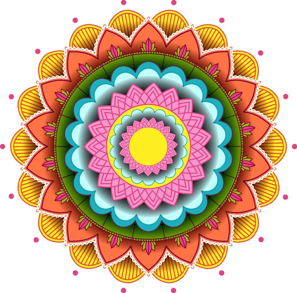 Vintage mandala with thin lines vector