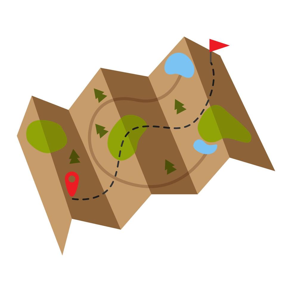 A separate element. Map. Way. Direction. Vector illustration.