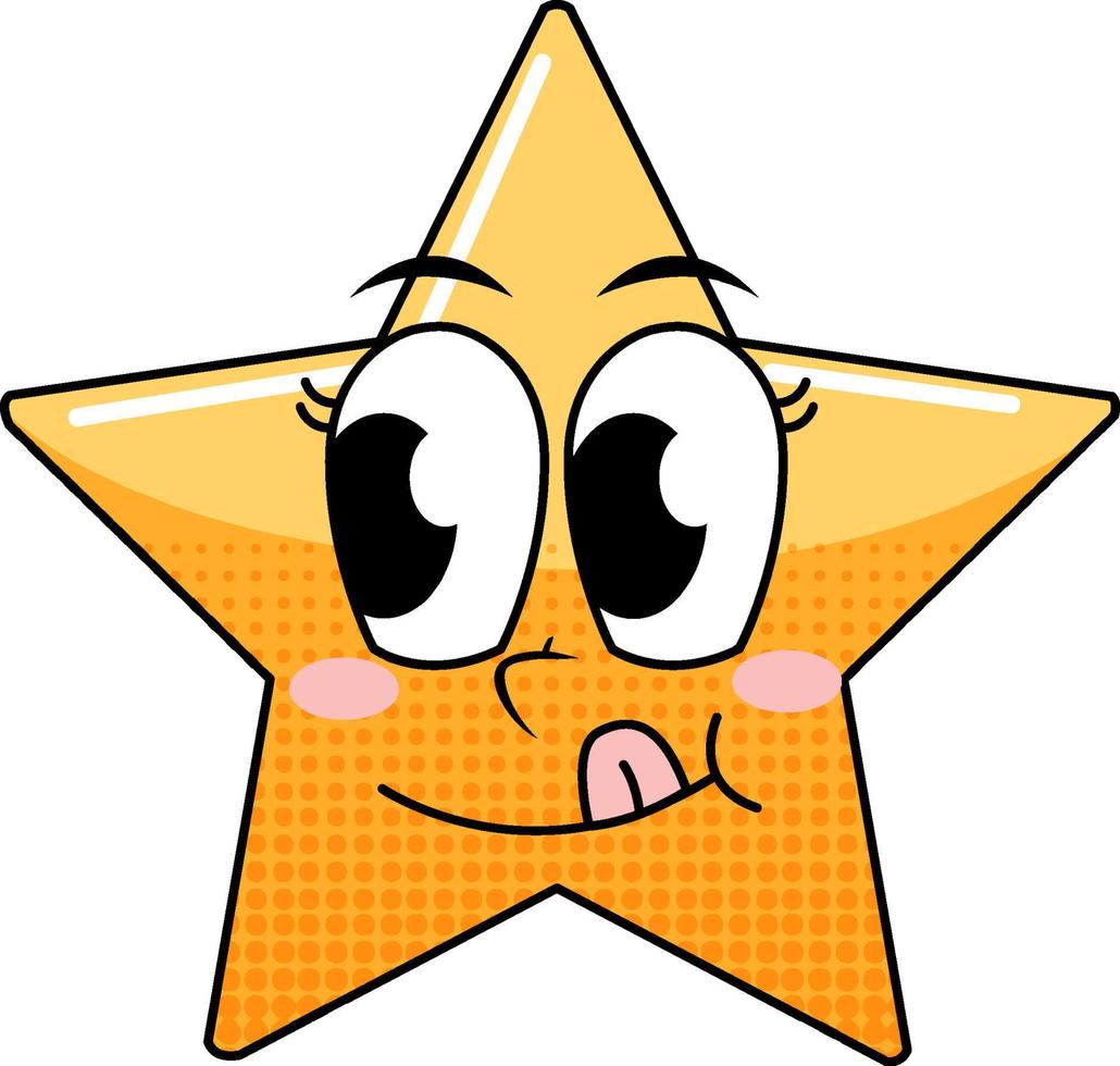 Star cartoon character on white background vector